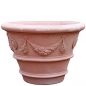 Preview: Edler klassischer Terracotta Blumentopf - Vaso Festonato Poggi Ugo