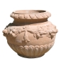 Preview: Bauchiger Terracottatopf aus Impruneta – handgefertigt, frostfest und kunstvoll verziert
