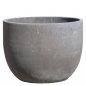 Preview: Moderner grauer runder Terracottatopf aus Impruneta - Bulbo grau