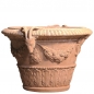 Preview: Blumentopf Terracotta mit Widderkopf - Vaso Con Stemma E Carpe