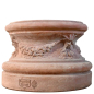 Preview: Basis aus Impruneta Terracotta mit Ranken und Masken – handgearbeitet und frostsicher
