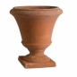 Preview: Klassischer Terracottapokal aus Impruneta-Erde – Zeitloses Pflanzgefäß - Vaso Colonna Liscio