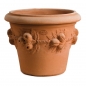 Preview: Massiver Terracottatopf aus Impruneta mit Obstranke – klassisch, dekorativ und frostfest