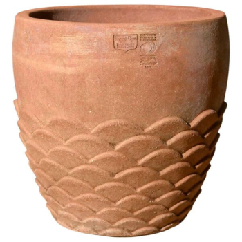 Impruneta Blumentopf „Onde“ – Terracotta Pflanztopf mit Wellenrelief