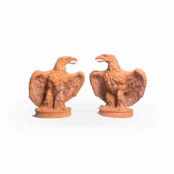 Preview: Majestätischer Adler aus Impruneta-Terrakotta – kraftvolle Skulptur mit symbolischer Ausstrahlung