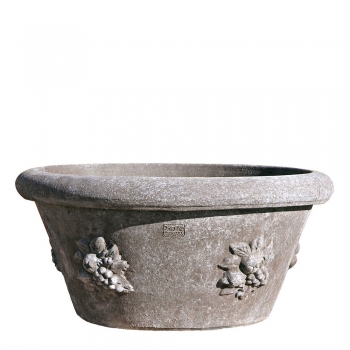 Preview: Terracotta Schale mit Obstdekor - Catino con frutta