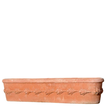 Preview: Ovaler Balkonkasten aus Impruneta Terracotta – handgefertigt und frostfest