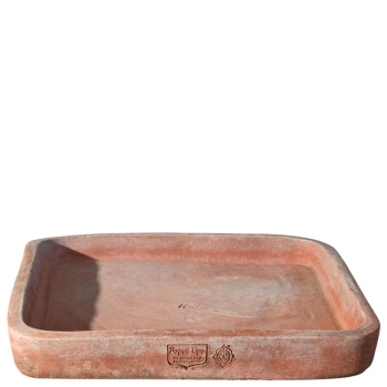 Preview: Eckiger Unterteller aus original Impruneta-Terracotta