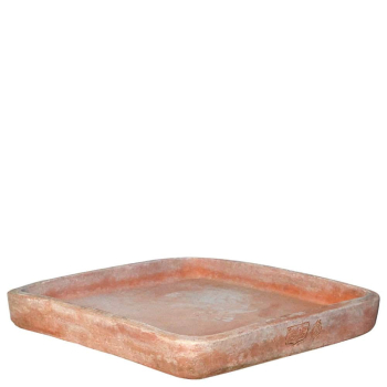 Preview: Eckiger Unterteller aus original Impruneta-Terracotta