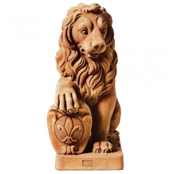 Terracotta Löwe Impruneta - Leoncino Con Giglio