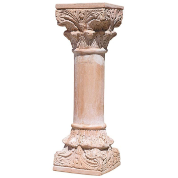Korinthische Terracottasäule aus Impruneta – handgefertigt, frostsicher und klassisch elegant