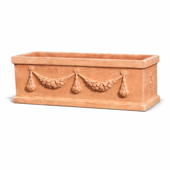 Frostsicherer klassischer italienischer Blumenkasten aus Impruneta - Cassetta Festonata 307