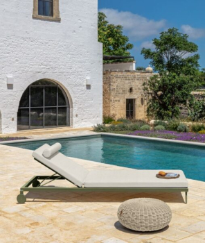 Preview: Moderne, puristische Gartenliege aus Aluminium – wetterfest und komfortabel Cleo