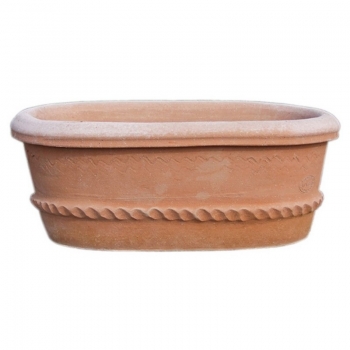 Eleganter ovaler Pflanztopf Terracotta - Vasca Ovale Orlata