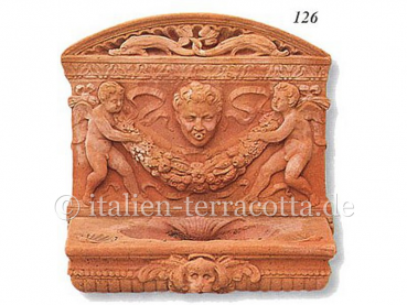 Verziertes Terracotta Weihwasserbecken - Aquasantiera Grande