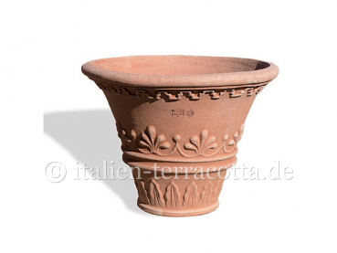 Impruneta Terracotta Topf mit griechischen Ornamenten - Vaso Con Greca E Palmette