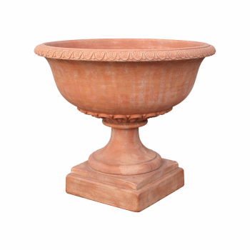 Großer, reich ornamentierter Terracottapokal aus Impruneta – handgefertigt und frostsicher - Coppa Capri