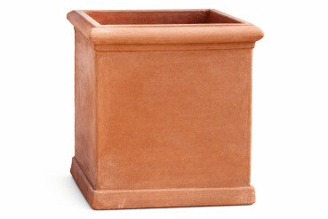 hoher, massiver und frostsicherer Terracottakasten aus Impruneta - Pilone Liscio