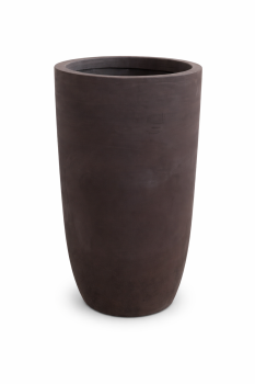 Hoher Terracotta-Cylinder aus dunkelgrauer Impruneta-Terracotta – elegante Schlichtheit und zeitloses Design