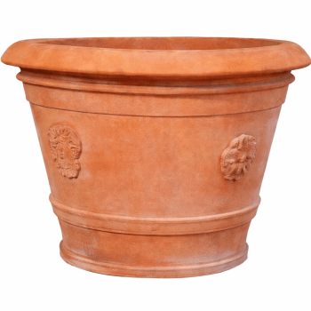 Klassischer Terracottatopf aus Impruneta mit Medici-Wappen