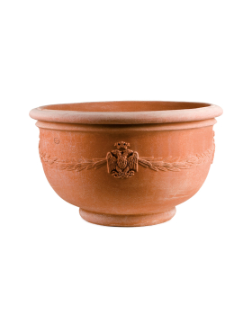 VASO MUGELLO FESTONATO – grosser und runder Terracottatopf aus Impruneta