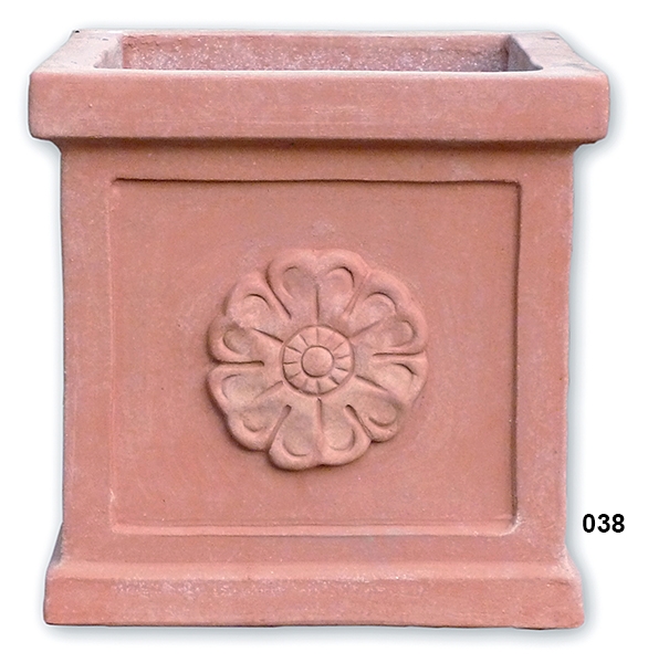 Quadratischer Terracotta Kasten - Cubo festonato con Bordo