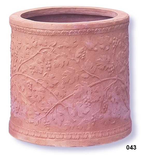 Verzierter Terracotta Zylinder - Cilindro con Uva