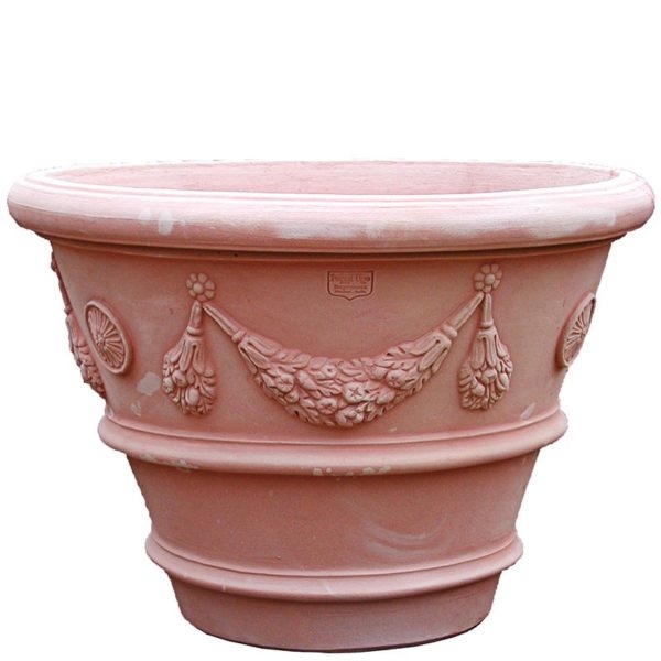 Edler klassischer Terracotta Blumentopf - Vaso Festonato Poggi Ugo