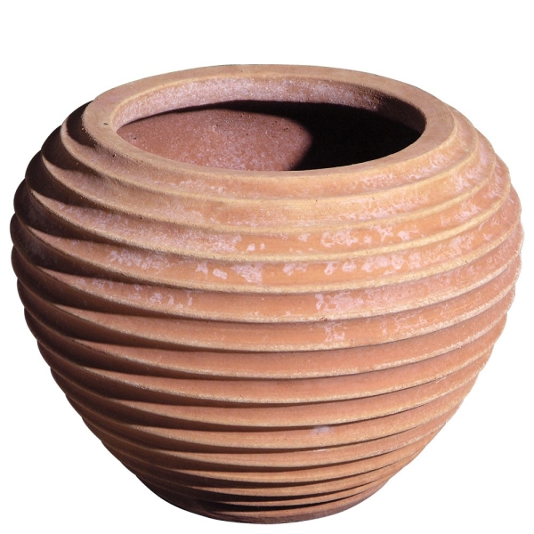 Großer Terracotta Pflanztopf mit Rillen - Palla Rigata