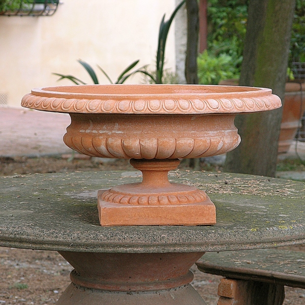 Reich verzierter Terracotta Pokal - Alzata a Tazza