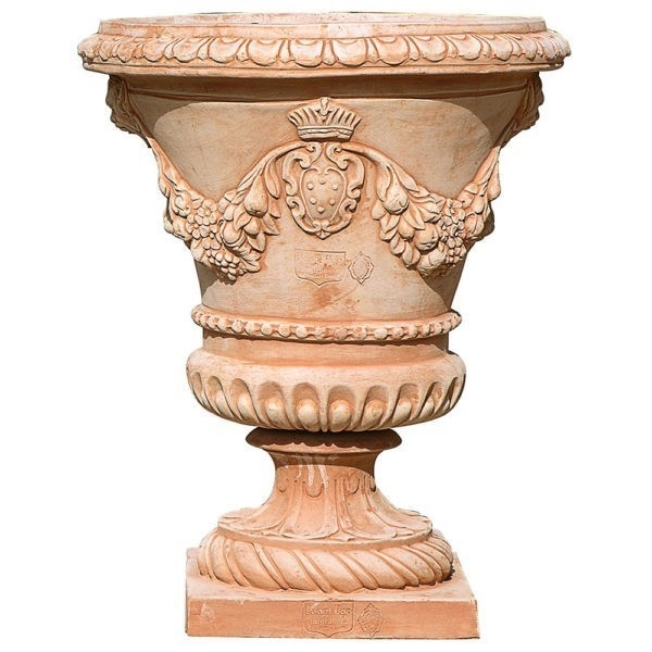 Impruneta Terracotta Pokal - Alzata con stemma Medici