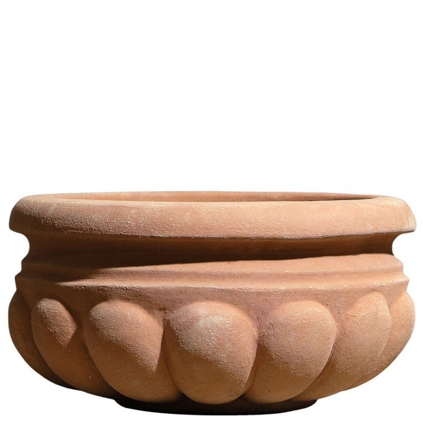 Verzierte Impruneta Pflanzschale Terracotta - Fiorera baccellata