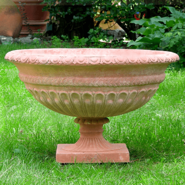 Edler großer Terracotta Pokal - Alzata Decorata