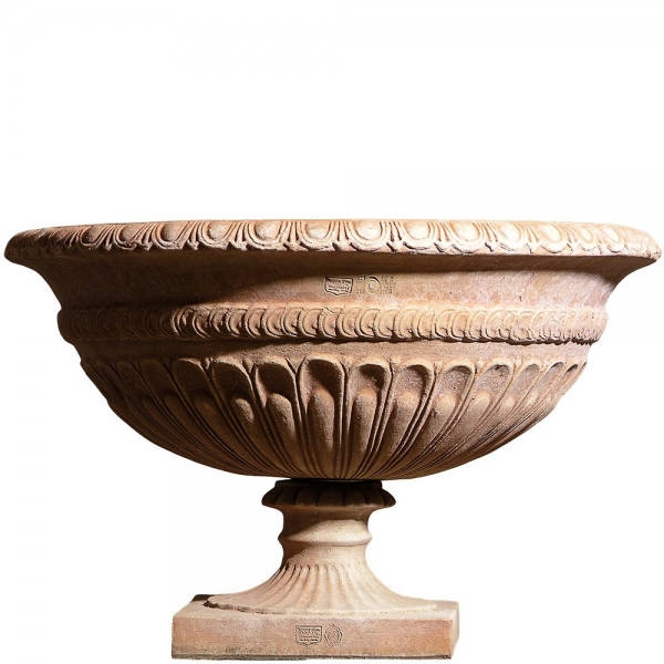 Edler großer Terracotta Pokal - Alzata Decorata