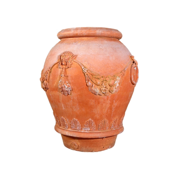 Großer Terracottakrug mit Ringen