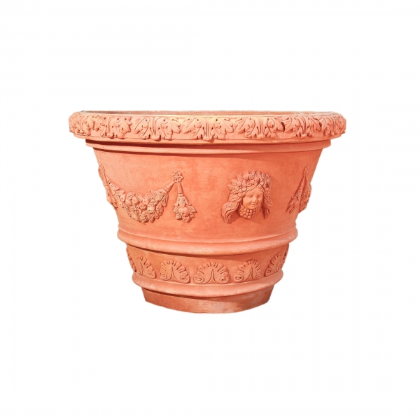 Verzierter Terracotta Topf Frühling - Vaso Primavera