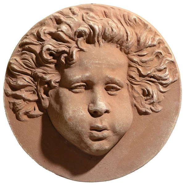 Eolo aus Impruneta Terracotta – handgearbeiteter Windkopf für Garten und Fassade (Ø 35 cm)