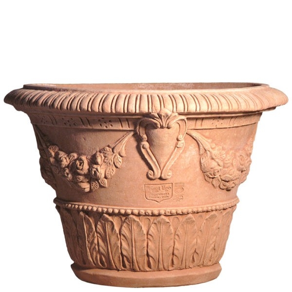 Impruneta Terracotta Topf mit Wappen - Vaso con stemma Poggi Ugo