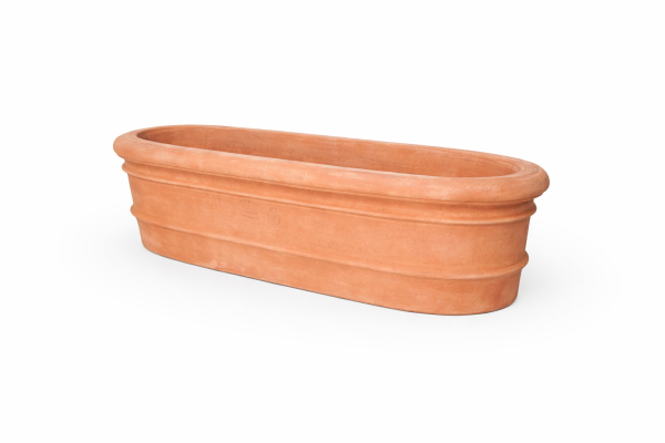 Eleganter, schmaler Terracotta-Balkonkasten aus Impruneta – zeitlose Eleganz für Balkon und Garten