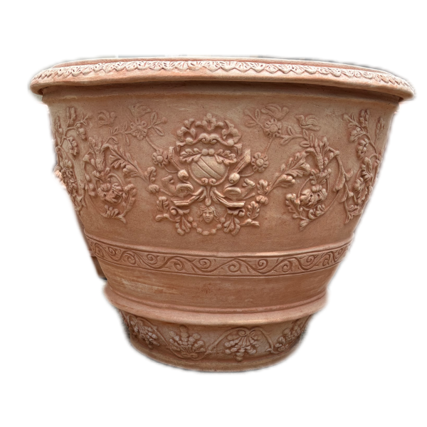 Blumentopf mit Wappen