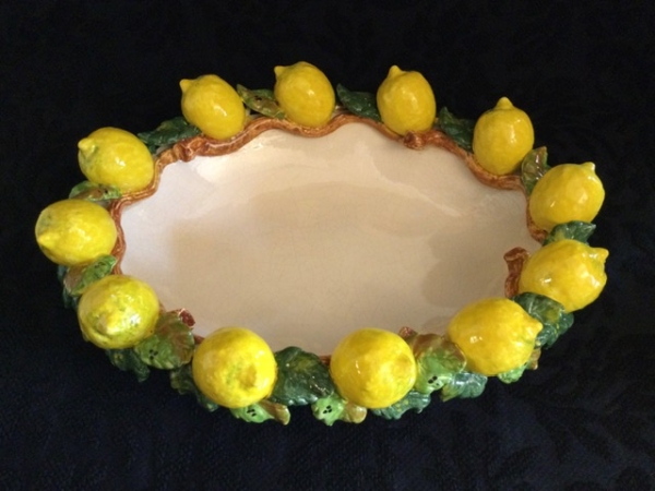 Keramik Servierplatte mit Zitronen