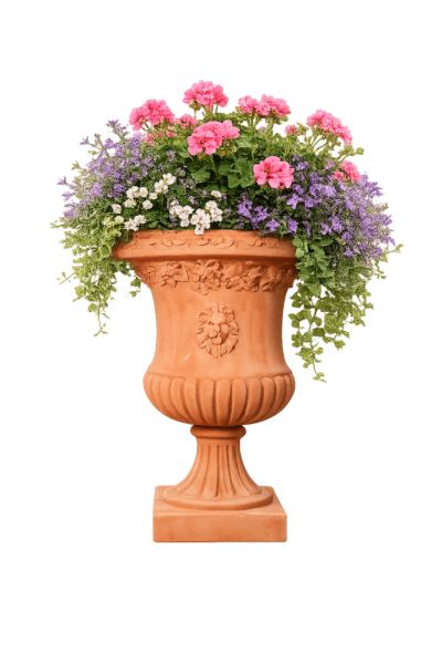 Terracotta Pokal aus Impruneta im Stil der Medici – handgefertigt, frostfest und klassisch toskanisch