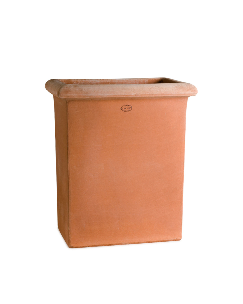 CASSETTA COLONNATA – moderner hoher rechteckiger Terracottatopf aus Impruneta