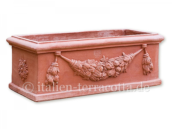 Großer Terracotta Kasten - Cassetta Festonata Grande Pesci