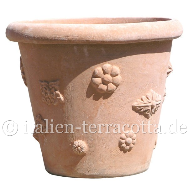 Terracotta Pflanzgefäß - Vaso Camelia Con Borchie