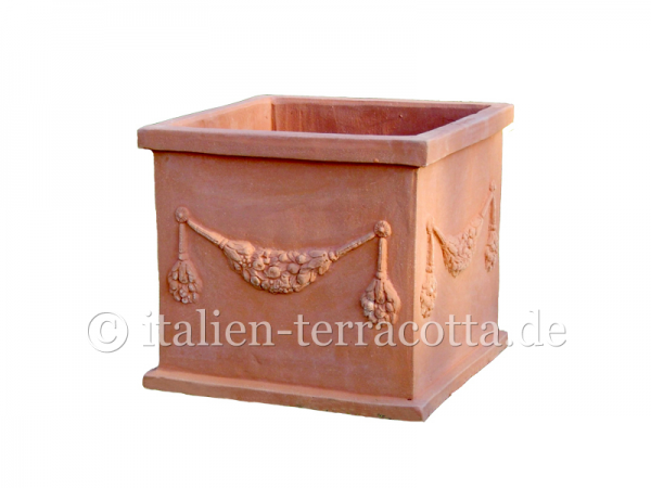 Grosser quadratischer Terracotta Kasten - Quadrato festonato grande