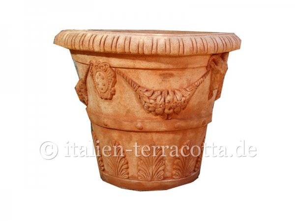 Terracotta Pflanzkübel verziert