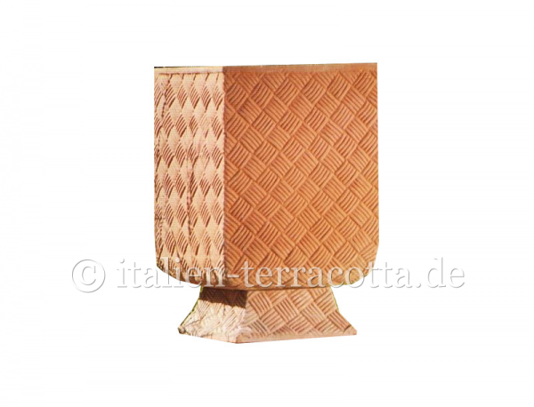 Hoher Terracotta Kasten mit Fuß - Cassetta Vimini Con Pilone