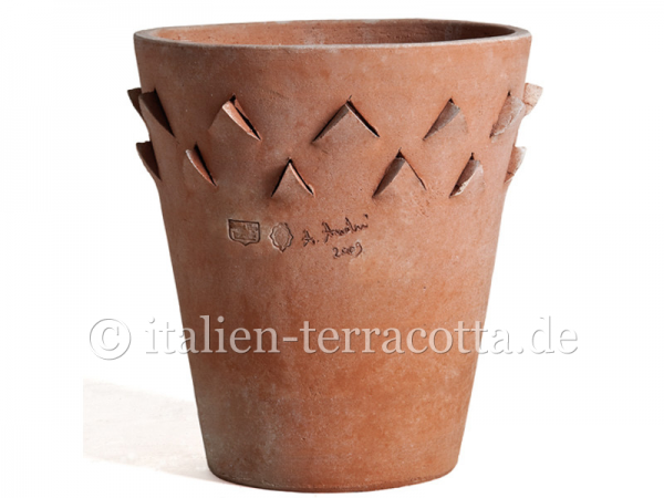 Terracotta Topf modern - Vaso A Cono Con Guglie