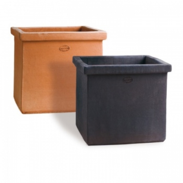 Schlichter grauer Pflanzkasten Terracotta - Cubo con orlo - grau